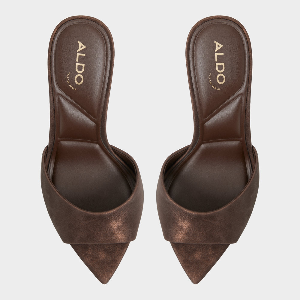 Aldo Anniebrilden Dark Brown Women's Mule slides - Heeled mule, Stiletto heel Dark brown