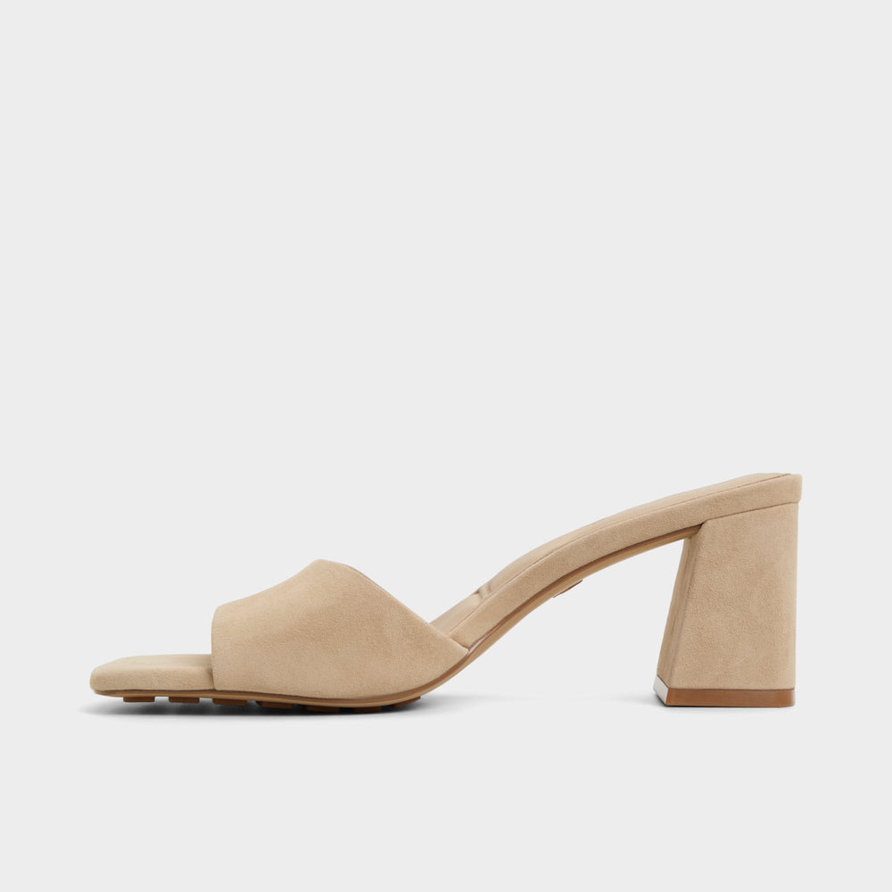 Aldo Tisha Beige Women's Heeled mules - Heeled mule, Block heel Beige