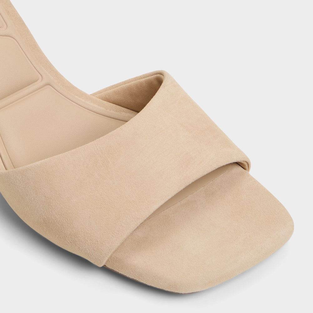 Aldo Tisha Beige Women's Heeled mules - Heeled mule, Block heel Beige