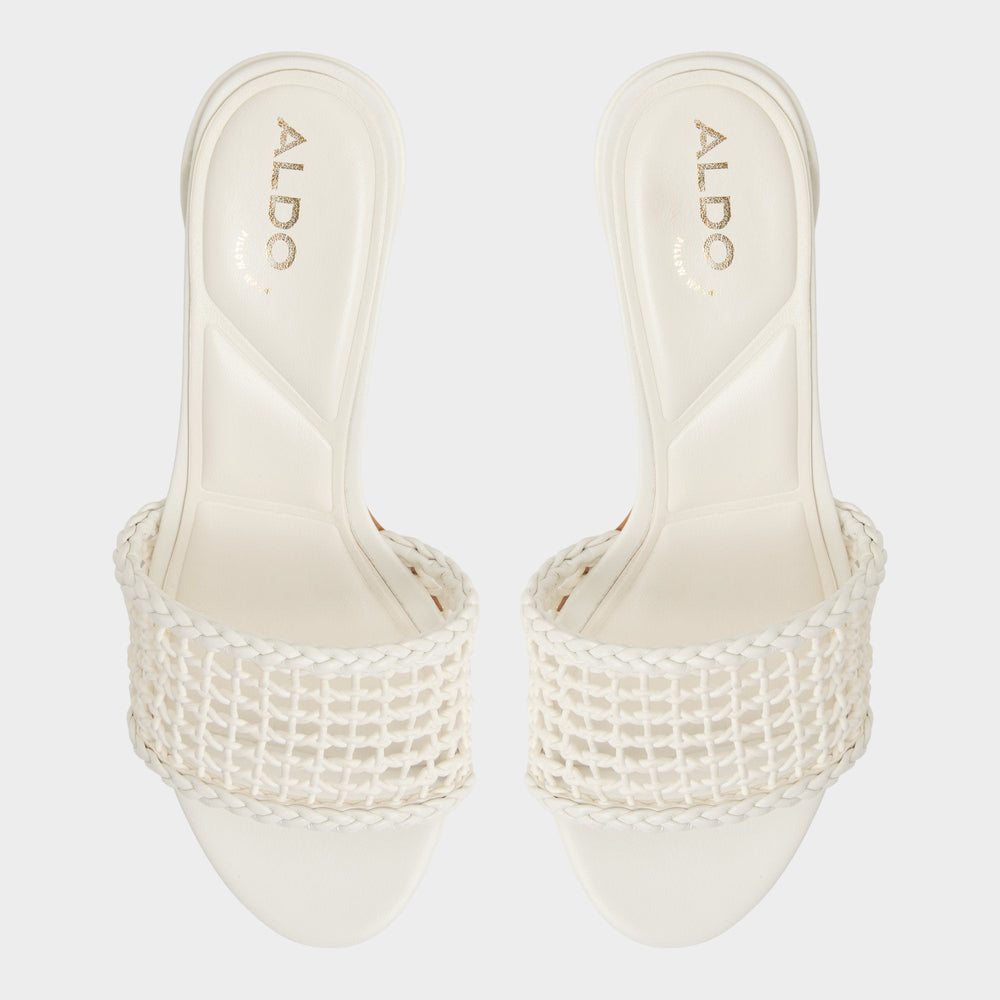 Aldo Beachdate White/Bone Women's Block heels - Heeled mule, Block heel White/Bone