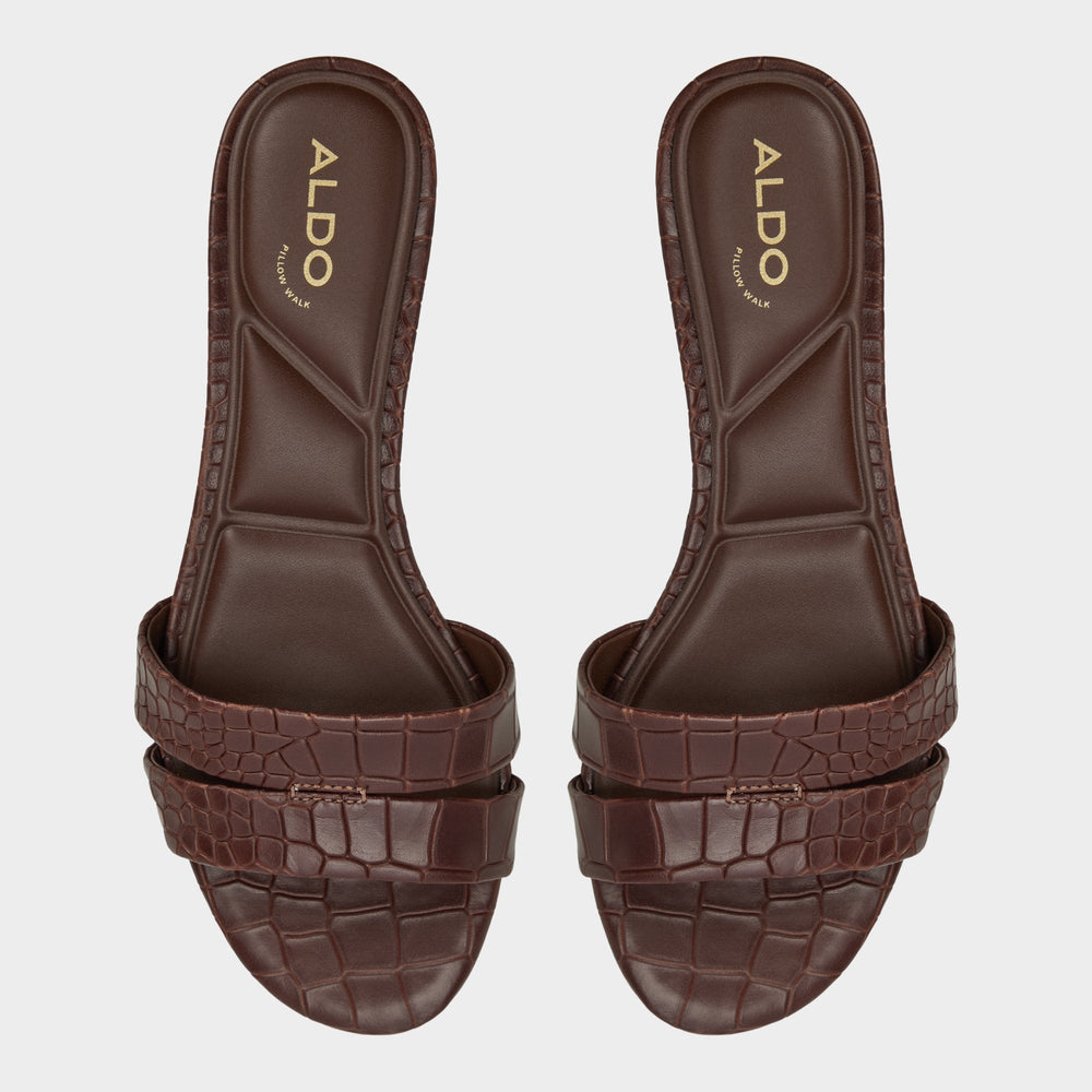 Aldo Scarletta Dark Brown Women's Heeled mules - Heeled mule, Kitten heel Dark Brown