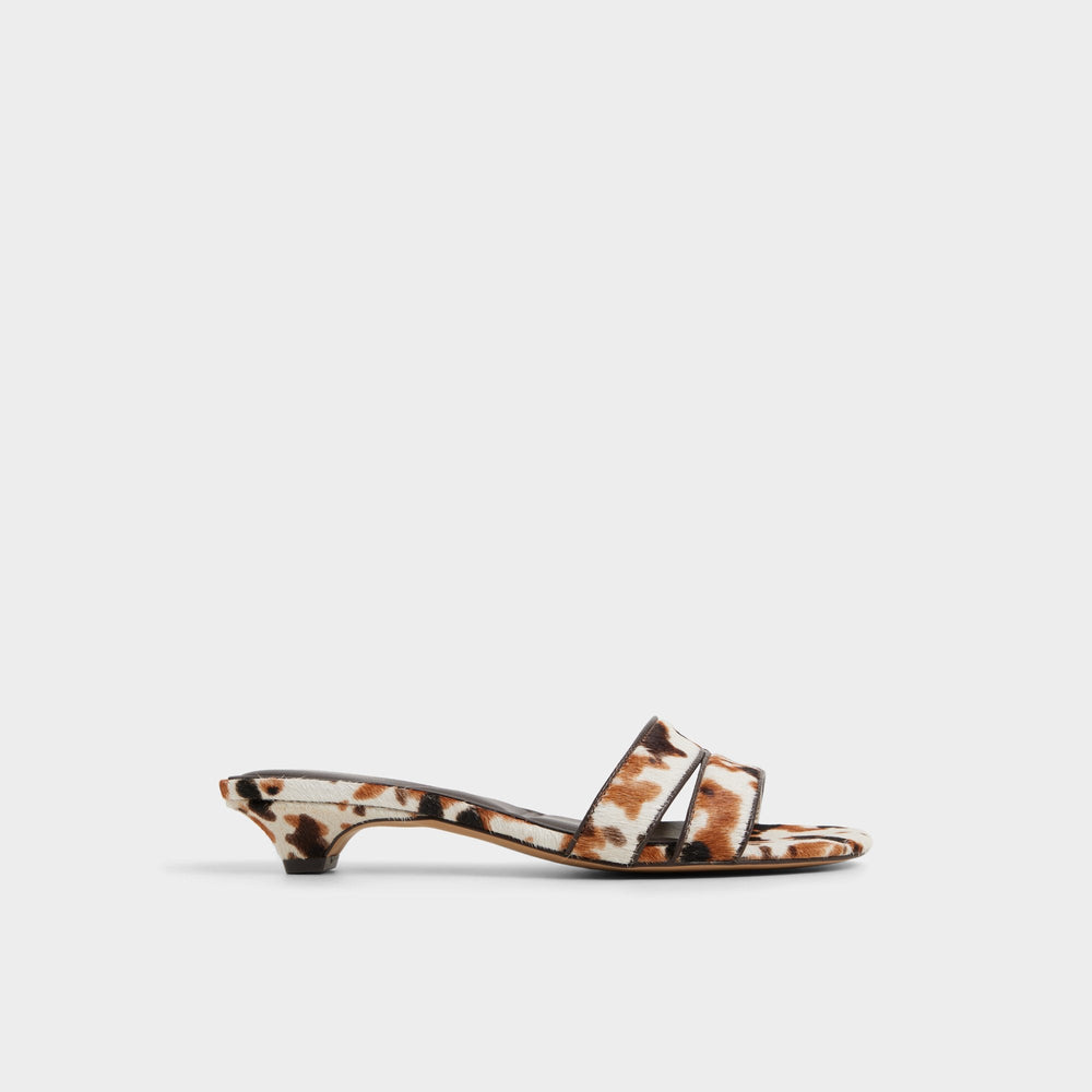 Aldo Scarletta White/Black Women's Heeled mules - Heeled mule, Kitten heel White/Black