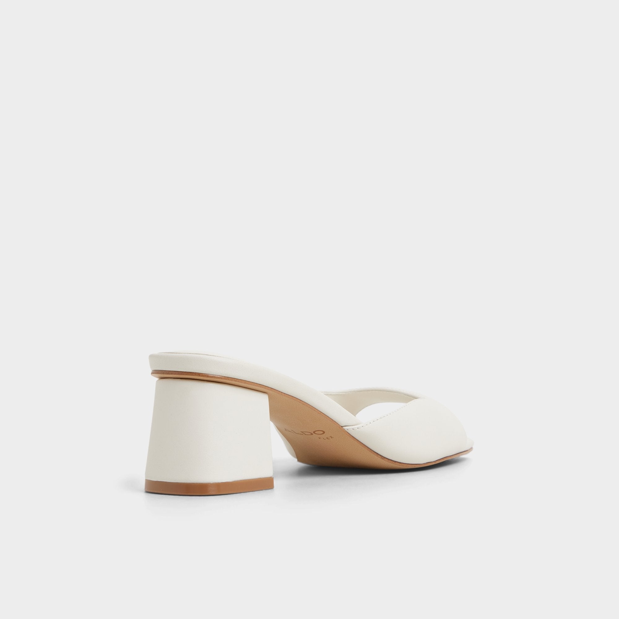 Aldo Aneky in White Bone - Heeled mule, Block heel White/Bone
