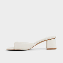 Aldo Aneky in White Bone - Heeled mule, Block heel White/Bone
