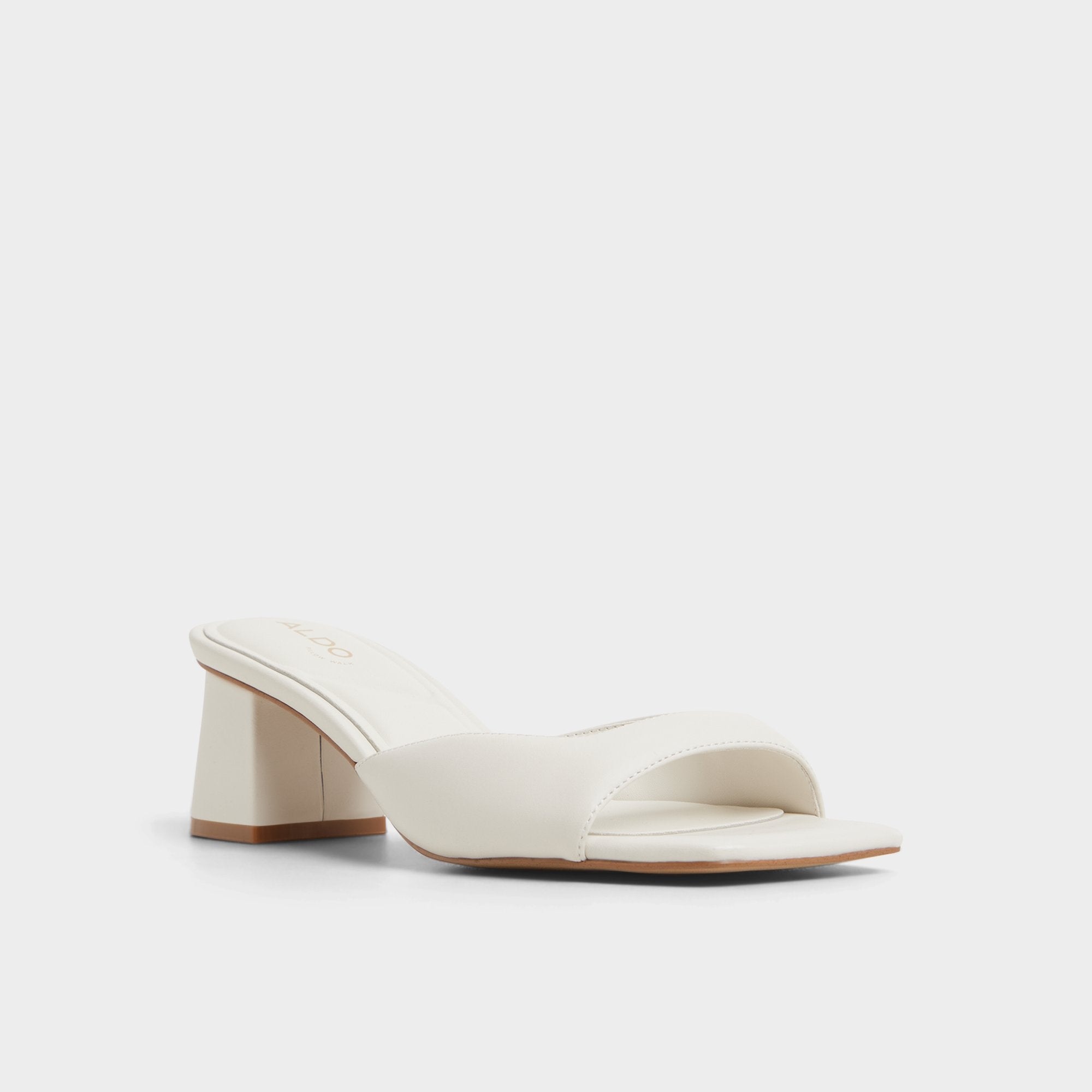 Aldo Aneky in White Bone - Heeled mule, Block heel White/Bone