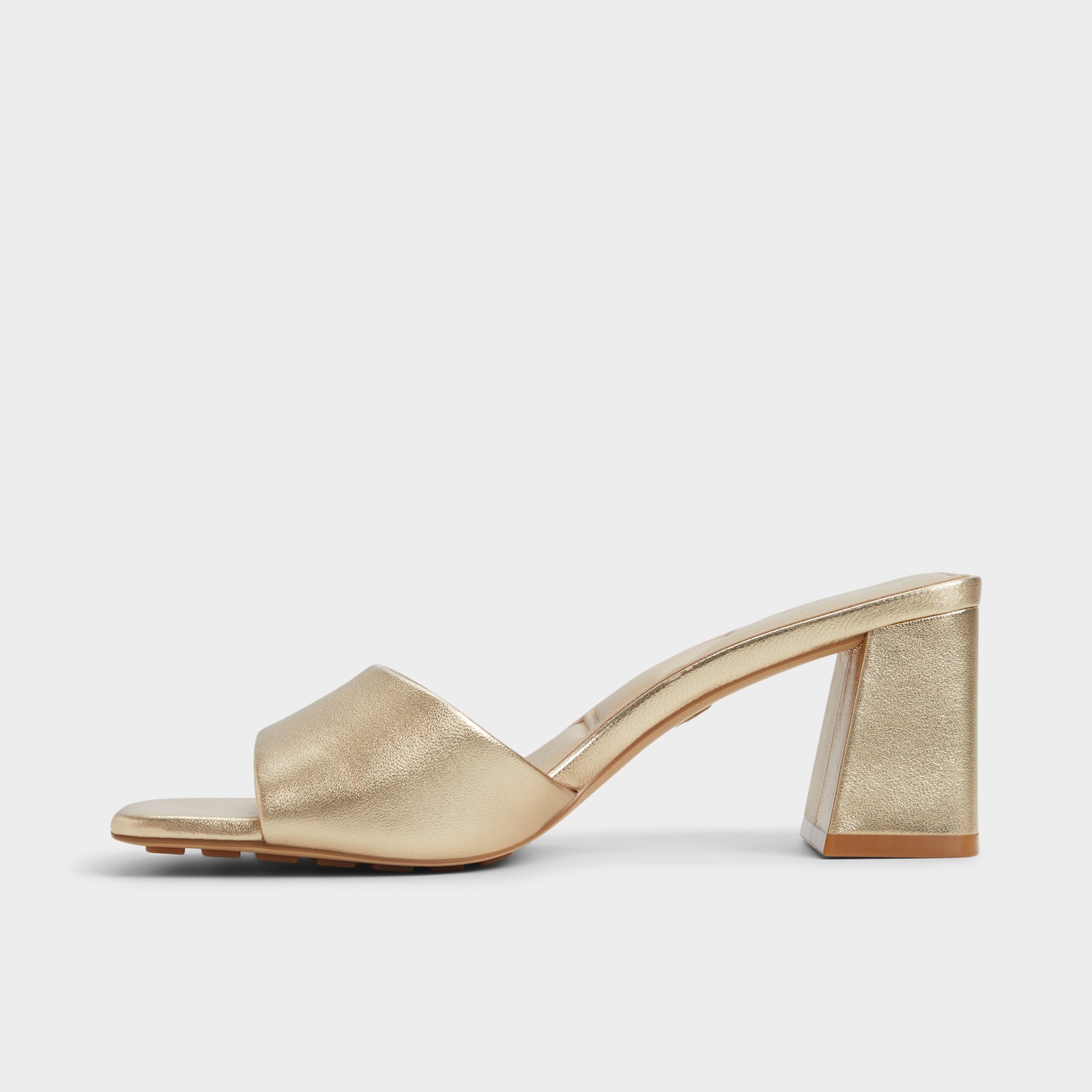 Aldo Tisha Gold Women's Heeled mules - Heeled mule, Block heel Gold