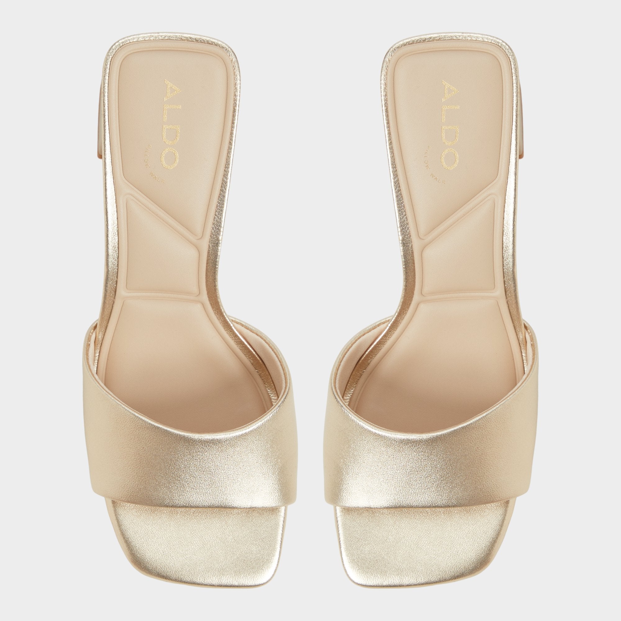 Aldo Tisha Gold Women's Heeled mules - Heeled mule, Block heel Gold
