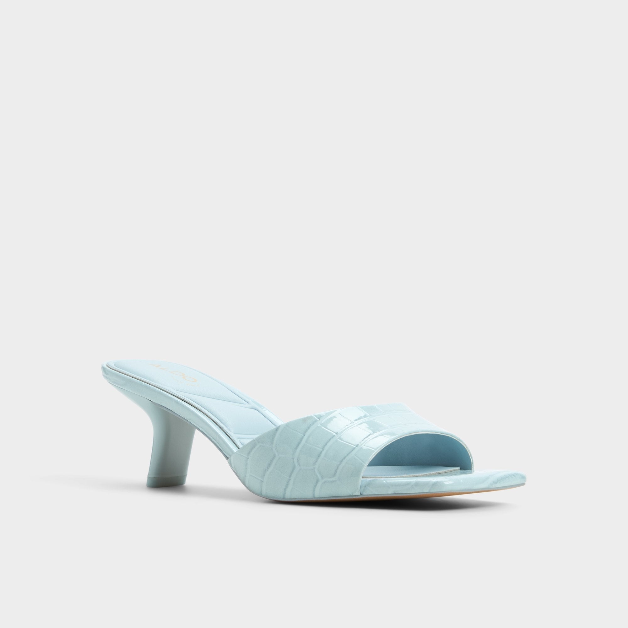 Aldo Enchanting Pastel Blue Women's Heeled mules - Heeled mule, Kitten heel Pastel Blue