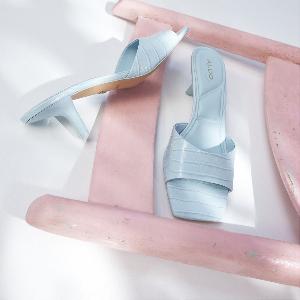 Aldo Enchanting Pastel Blue Women's Heeled mules - Heeled mule, Kitten heel Pastel Blue