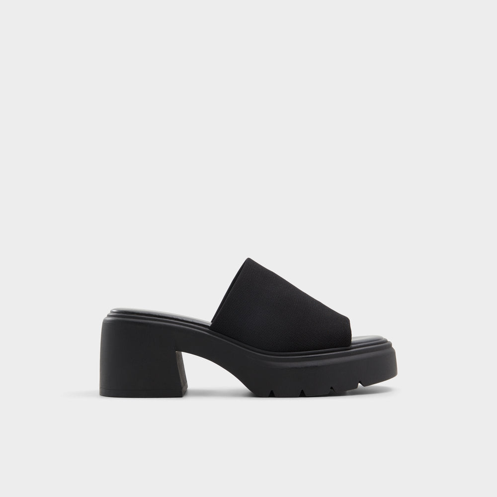 Aldo Harrietta Black Women's Wedges - Heeled mule, Block heel Black