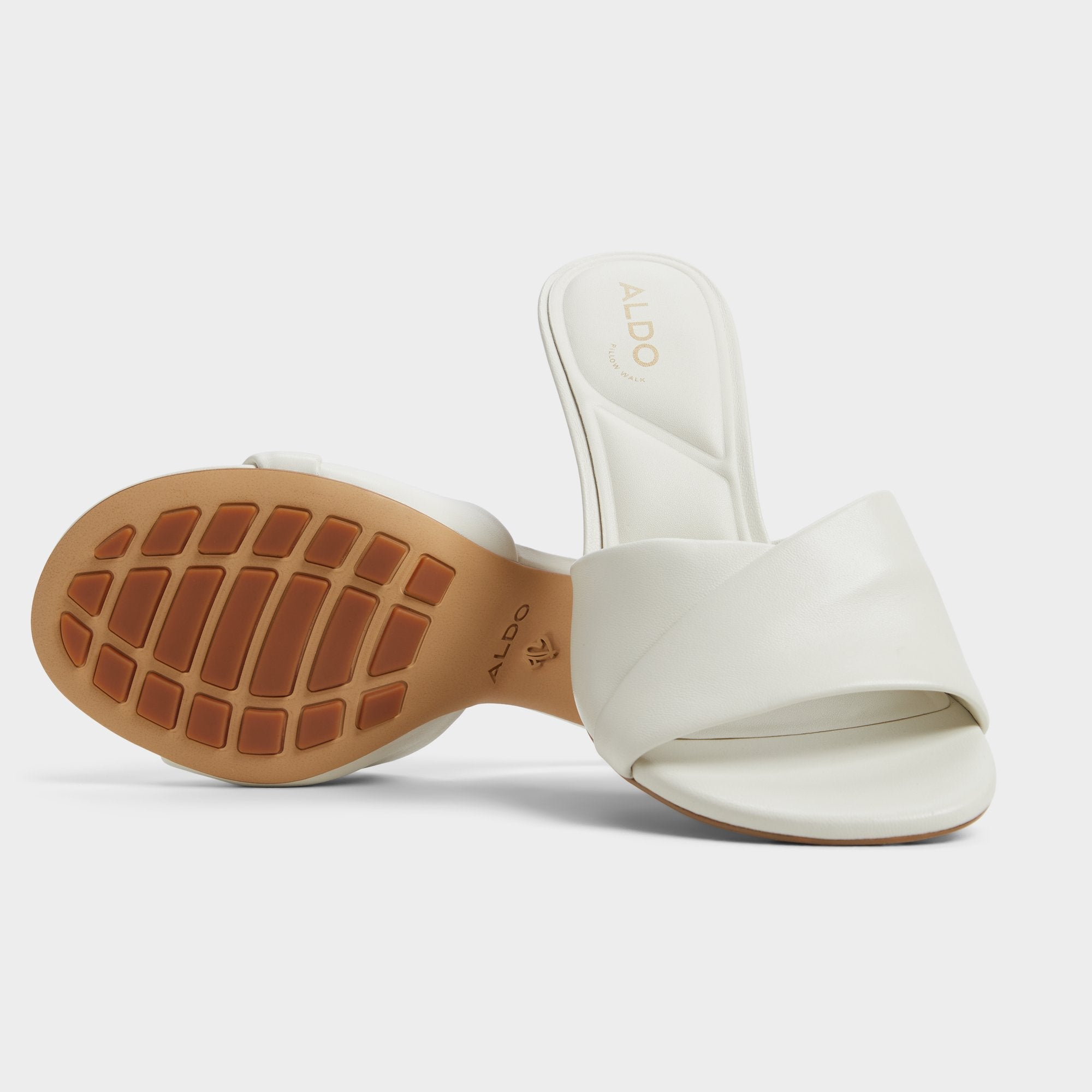 Aldo Lyhanna White/Bone Women's Heeled mules - Heeled mule, Stiletto heel White/Bone