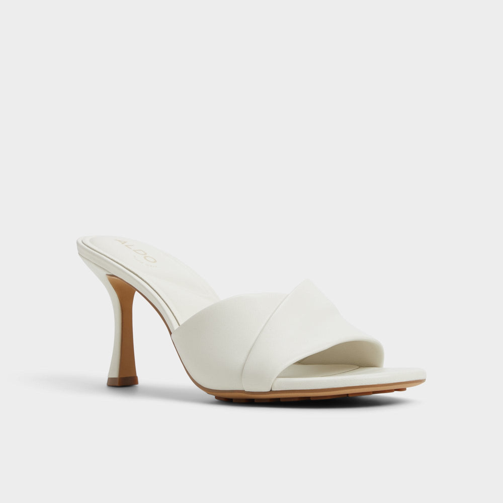 Aldo Lyhanna White/Bone Women's Heeled mules - Heeled mule, Stiletto heel White/Bone