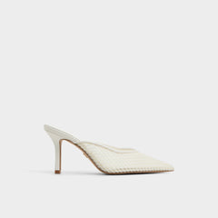 Aldo Gamilia Open White Textile Mesh Women's Mesh - Heeled mule, Stiletto heel Open white