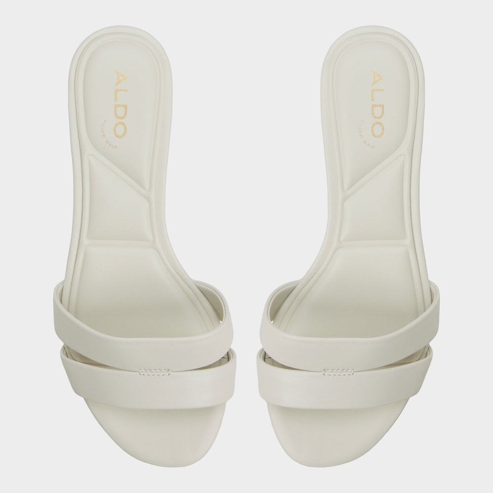 Aldo Scarletta White/Bone Women's Mule slides - Heeled mule, Kitten heel White/Bone