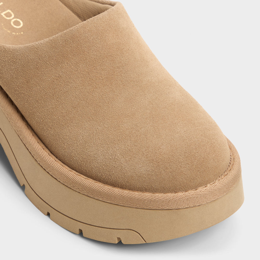 Aldo Academia Beige Women's Cold Weather Shoes - Heeled mule, Lug sole Beige