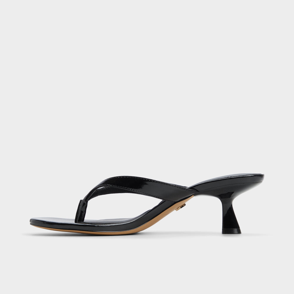Aldo Jump Black Women's Strappy sandals - Heeled flip flop, Kitten heel Black