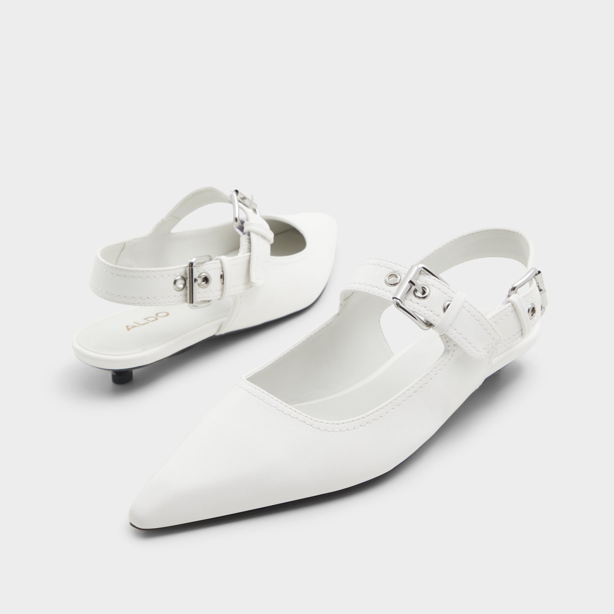 Aldo Kellya White Women's Slingbacks - Sling back high heel, Kitten heel White