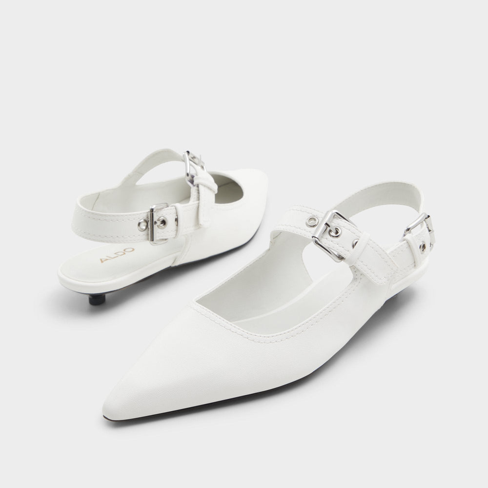 Aldo Kellya White Women's Slingbacks - Sling back high heel, Kitten heel White