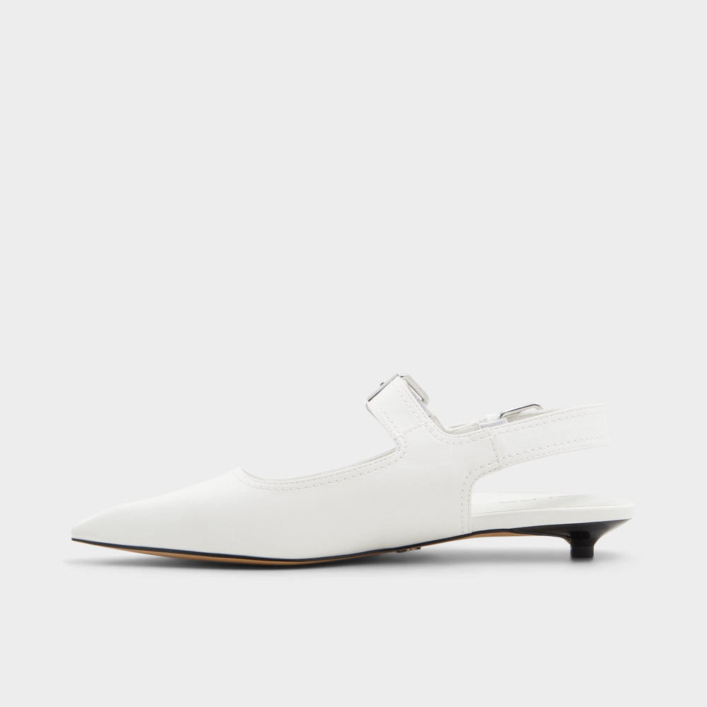 Aldo Kellya White Women's Slingbacks - Sling back high heel, Kitten heel White