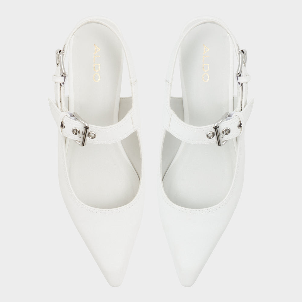 Aldo Kellya White Women's Slingbacks - Sling back high heel, Kitten heel White