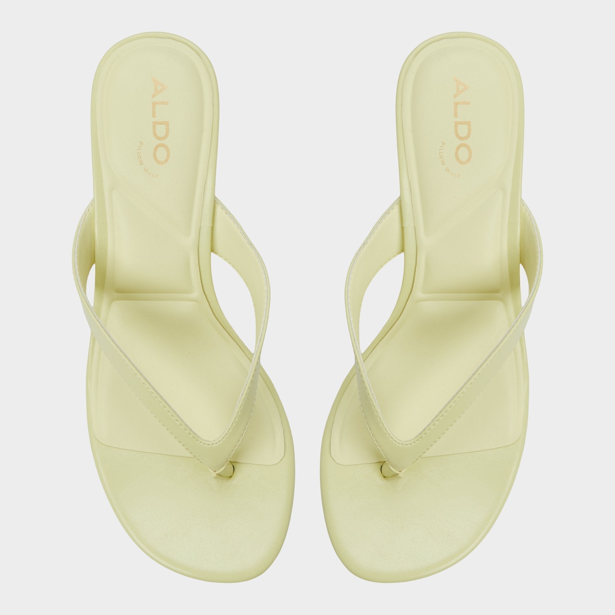 Aldo Jump Other Yellow Women's Strappy sandals - Heeled flip flop, Kitten heel Other Yellow