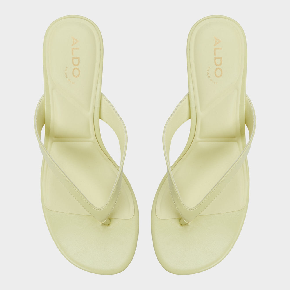 Aldo Jump Other Yellow Women's Strappy sandals - Heeled flip flop, Kitten heel Other Yellow