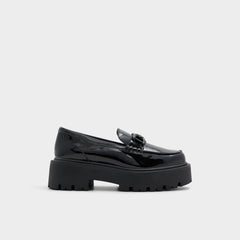 Aldo Oneameth Black Synthetic Patent Women's Loafers & Oxfords - Loafer, Lug sole Black