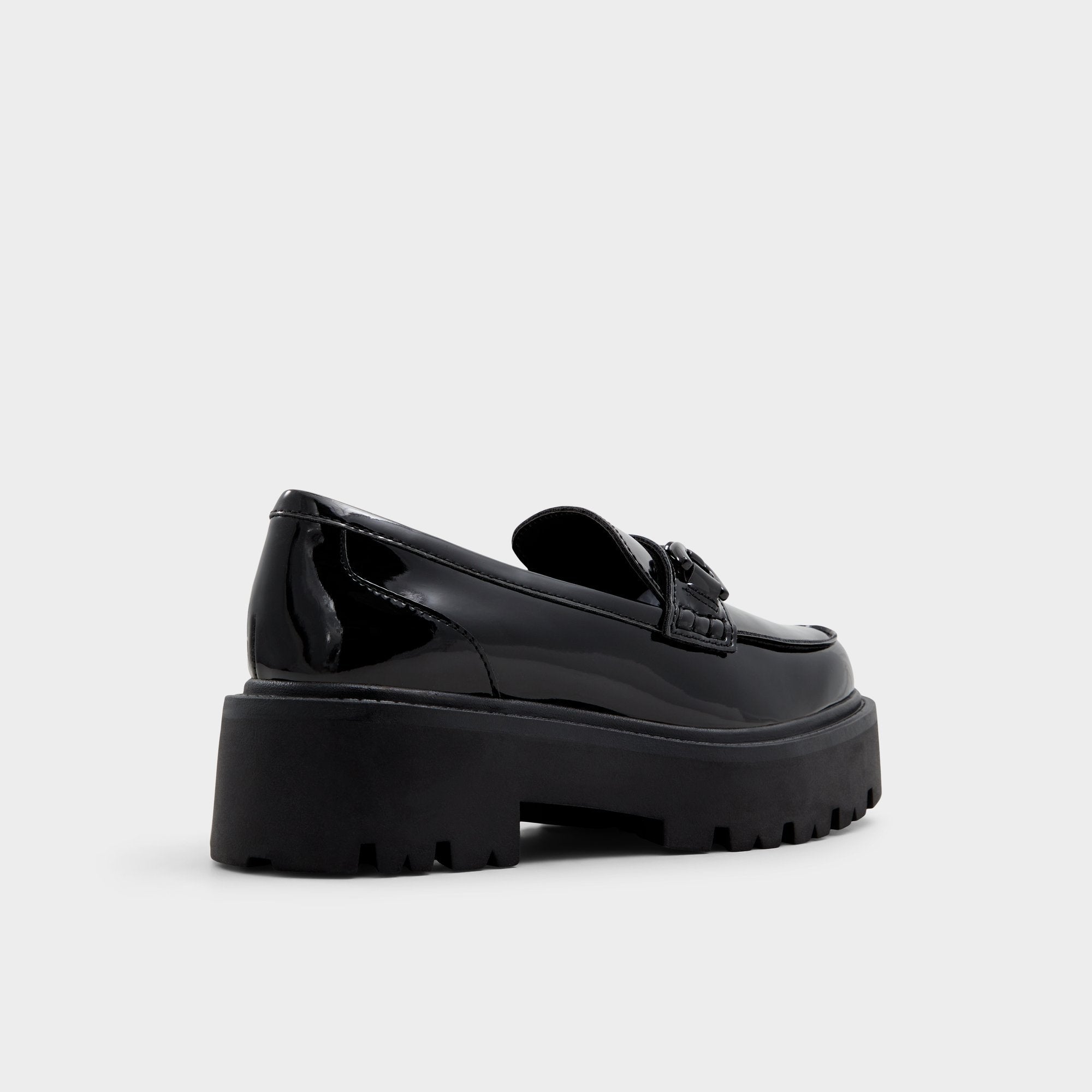 Aldo Oneameth Black Synthetic Patent Women's Loafers & Oxfords - Loafer, Lug sole Black