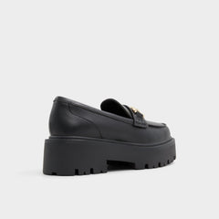 Aldo Oneameth Black Synthetic Smooth Women's Loafers & Oxfords - Loafer, Lug sole Black