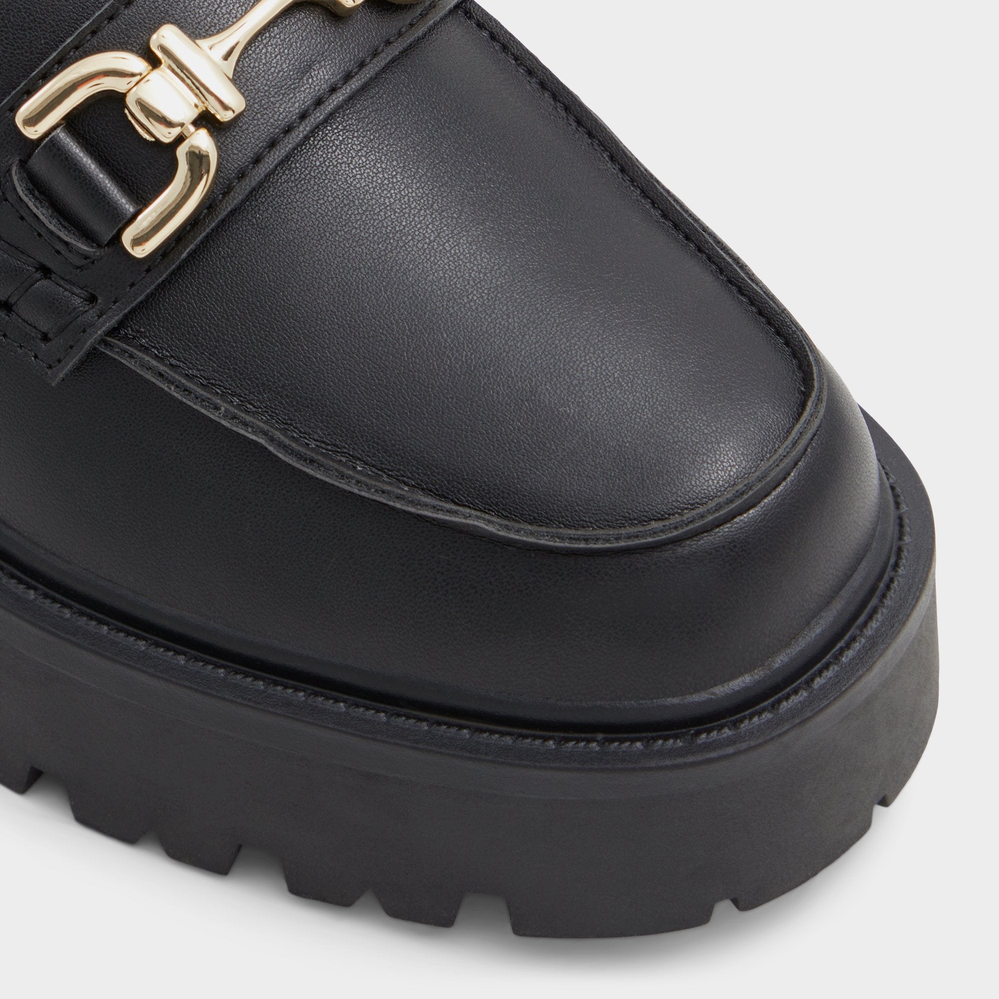 Aldo Oneameth Black Synthetic Smooth Women's Loafers & Oxfords - Loafer, Lug sole Black