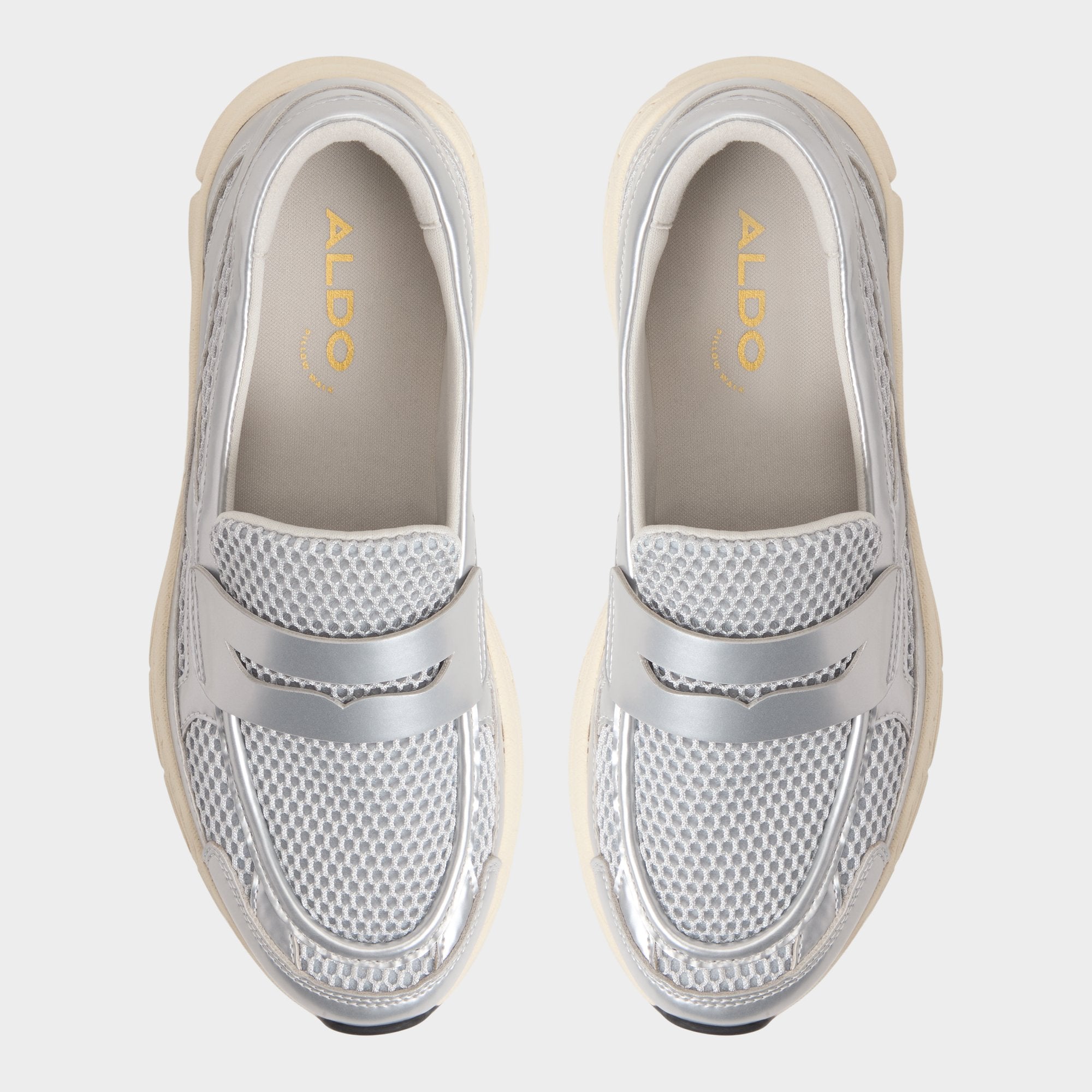 Aldo Loffy in Silver - Loafer, Jogger sole Silver