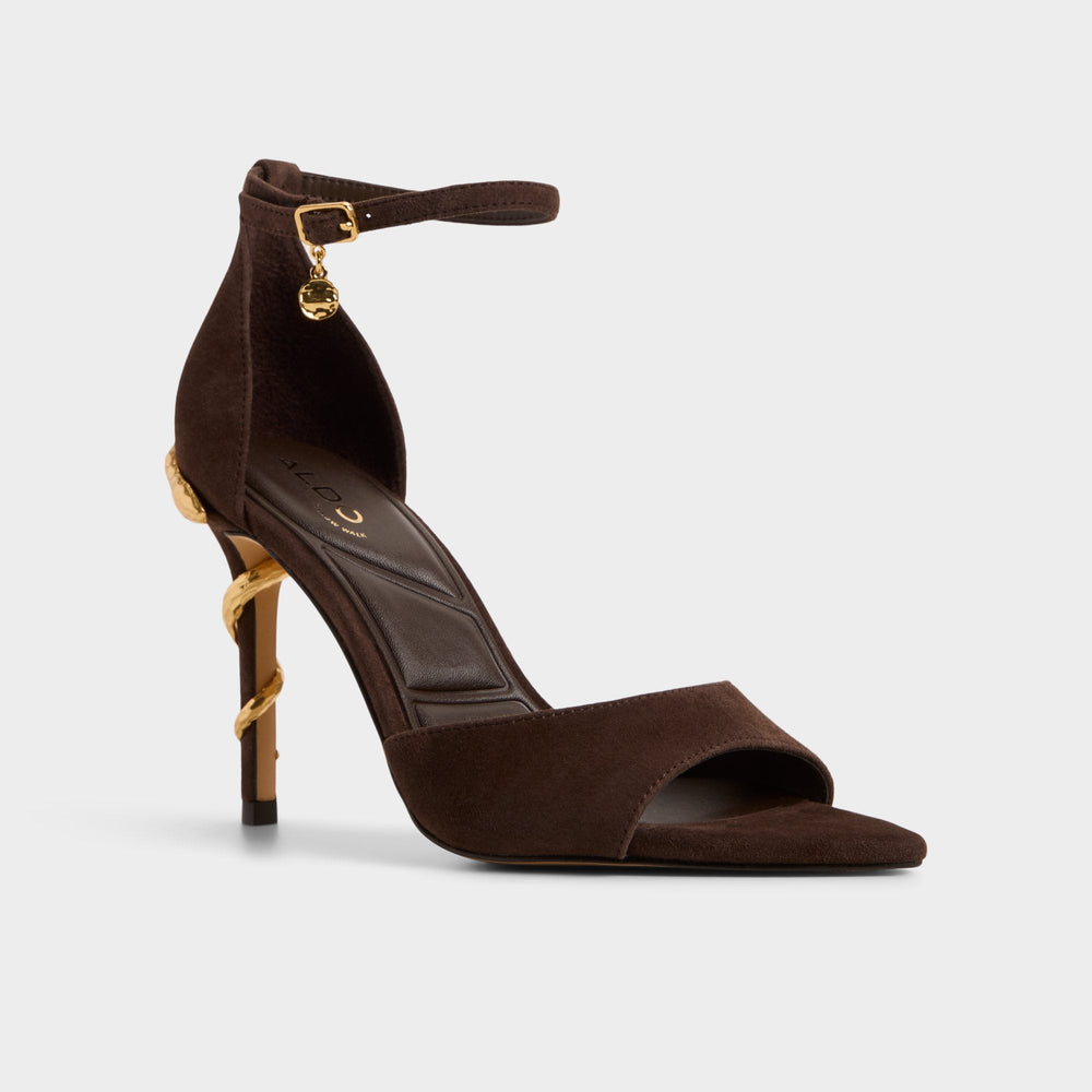 Aldo Medeza in Dark Brown - Strappy heeled sandal Dark brown