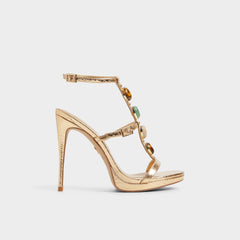 Aldo Opalia Gold Women's Strappy sandals - Strappy heeled sandal, Platform Gold
