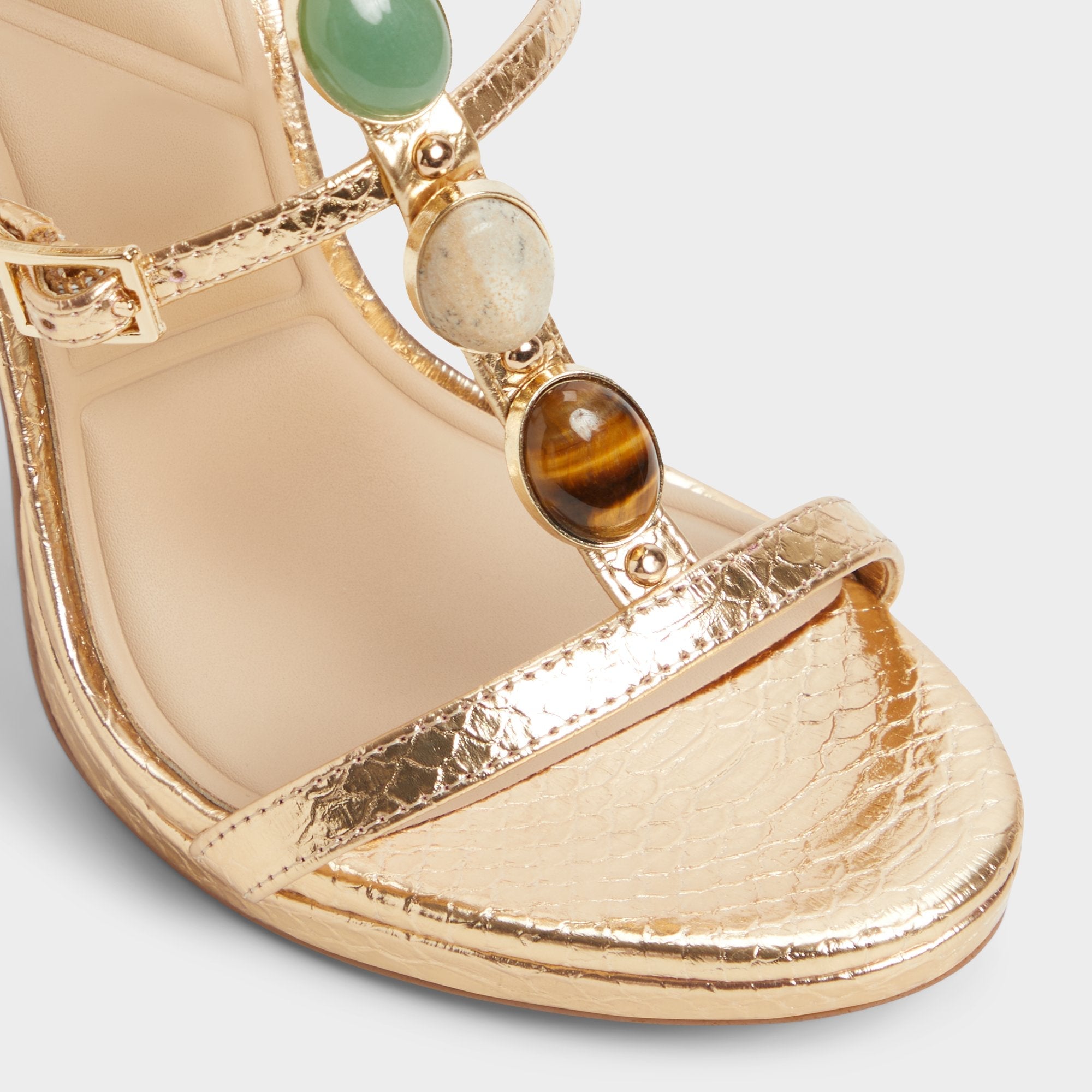 Aldo Opalia Gold Women's Strappy sandals - Strappy heeled sandal, Platform Gold