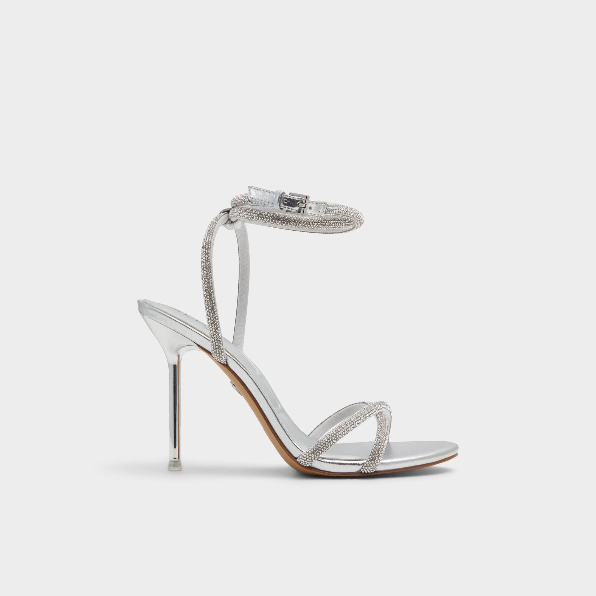Aldo Manaelden Silver Women's Heeled sandals - Strappy heeled sandal, Stiletto heel Silver