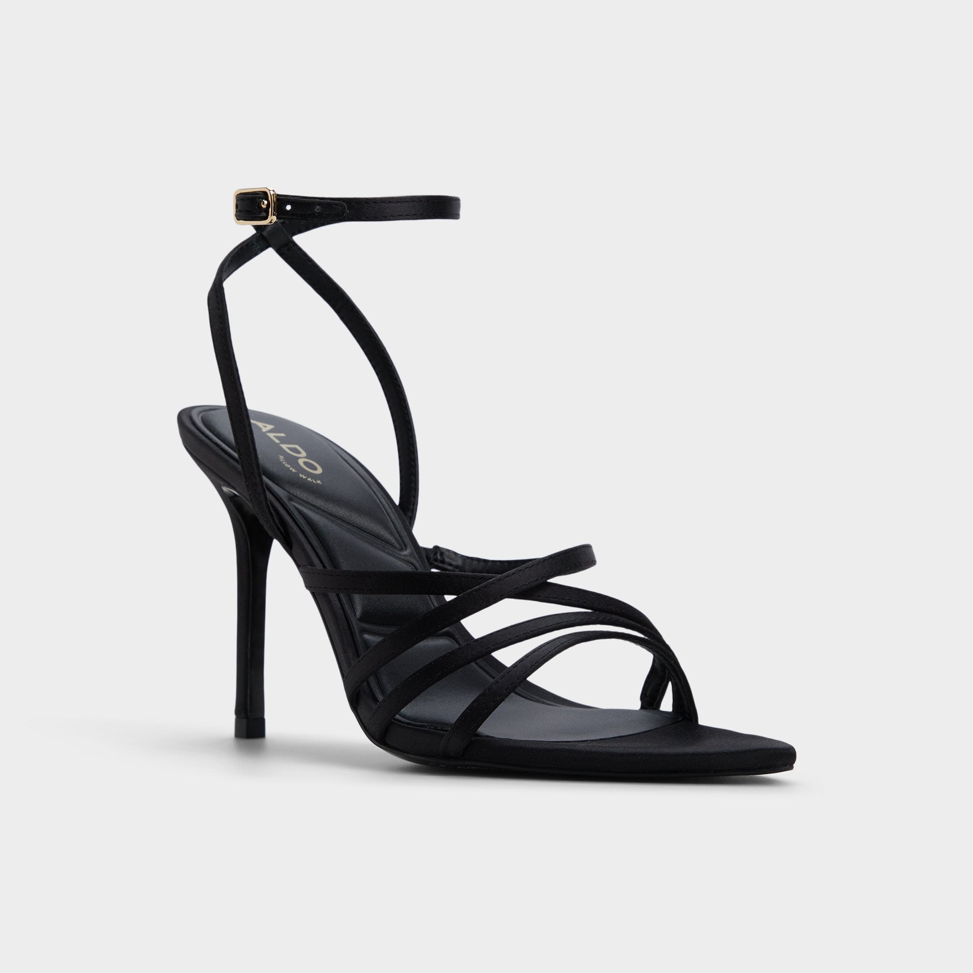 Aldo Solania Black Women's Strappy sandals - Strappy heeled sandal, Stiletto heel Black