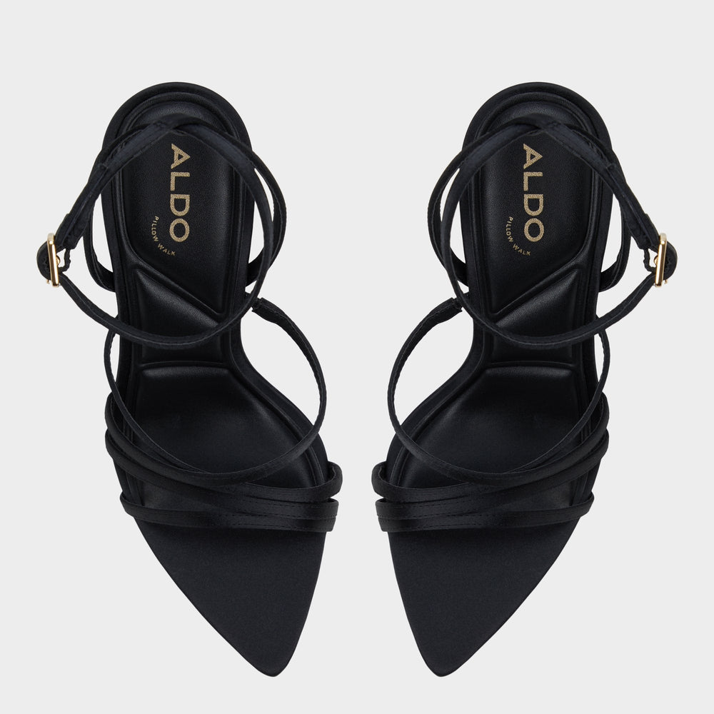 Aldo Solania Black Women's Strappy sandals - Strappy heeled sandal, Stiletto heel Black