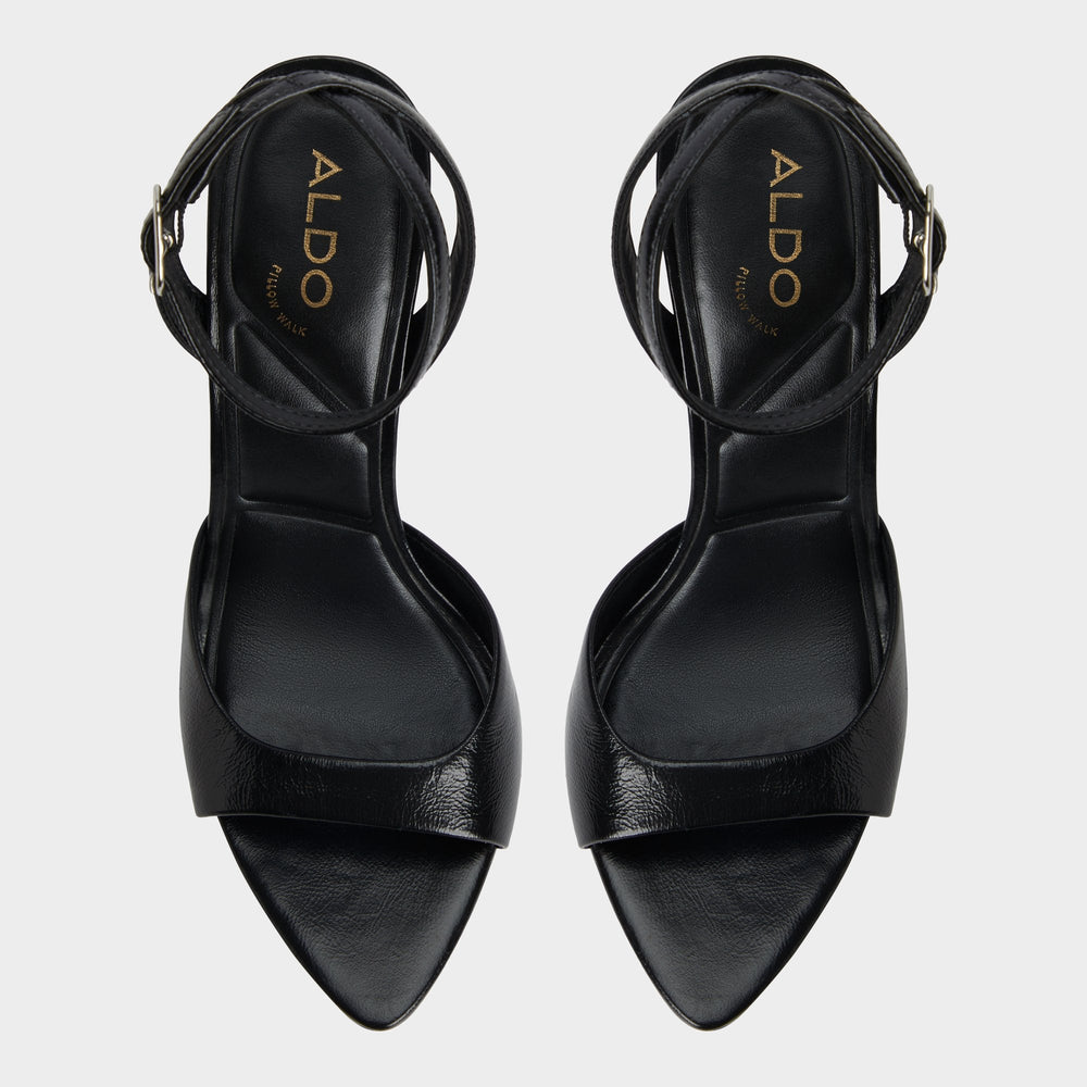 Aldo Forevermore Black Women's Strappy sandals - Strappy heeled sandal, Stiletto heel Black