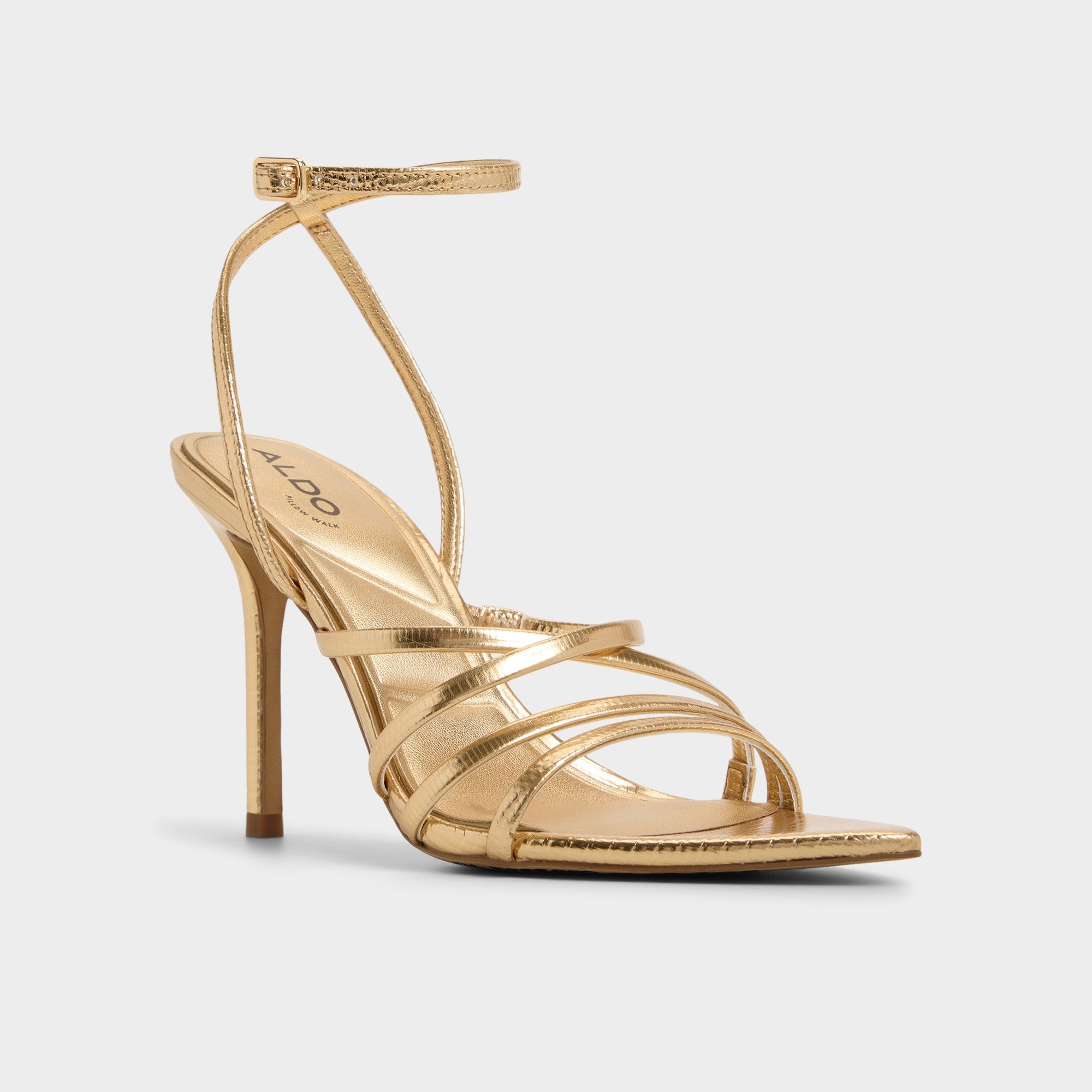 Aldo Solania Gold Women's Heeled sandals - Strappy heeled sandal, Stiletto heel Gold