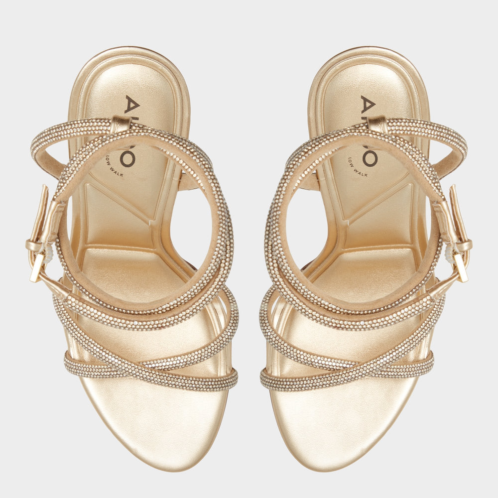Aldo Manaelden Gold Women's Heeled sandals - Strappy heeled sandal, Stiletto heel Gold