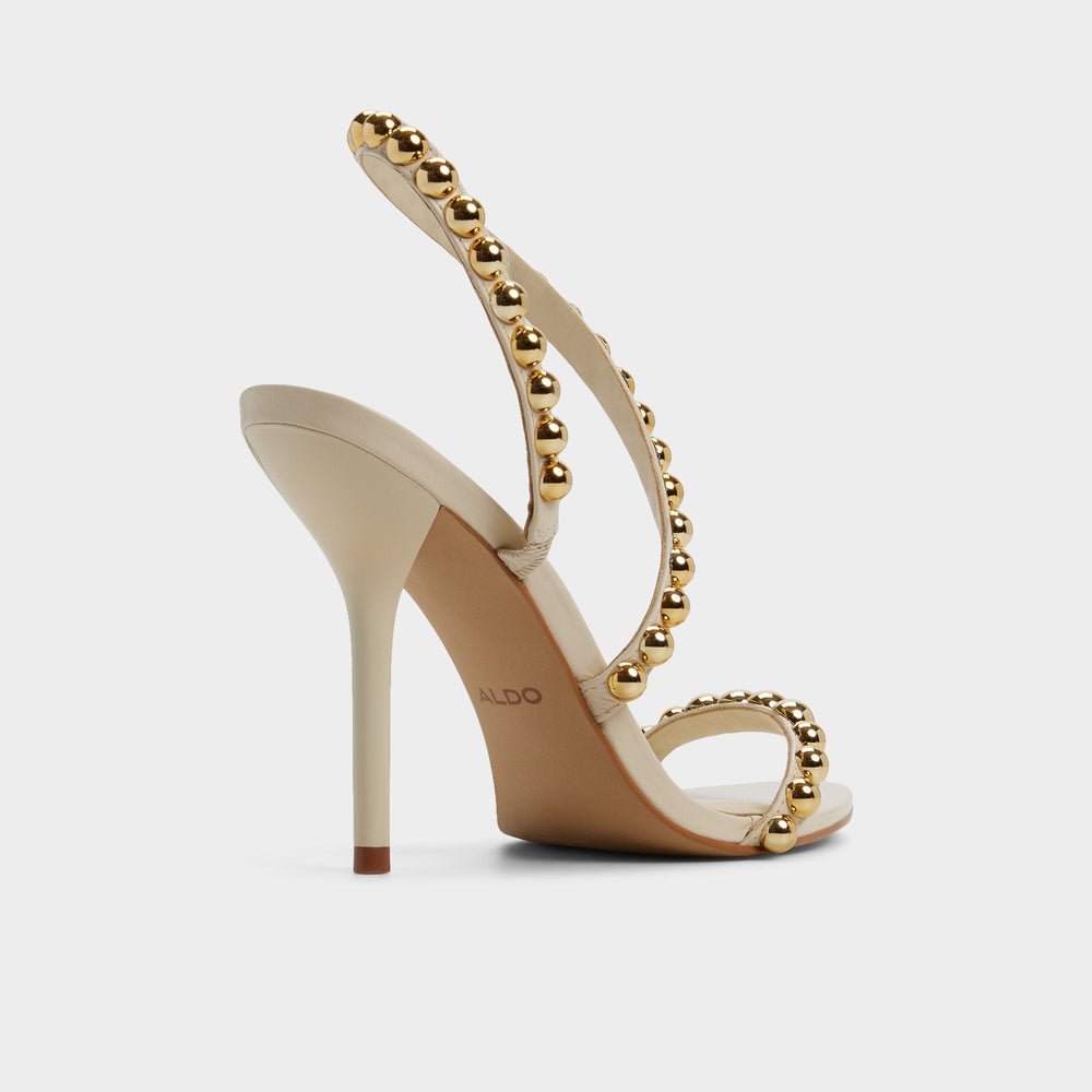 Aldo Attey in Cream - Strappy heeled sandal, Stiletto heel Cream