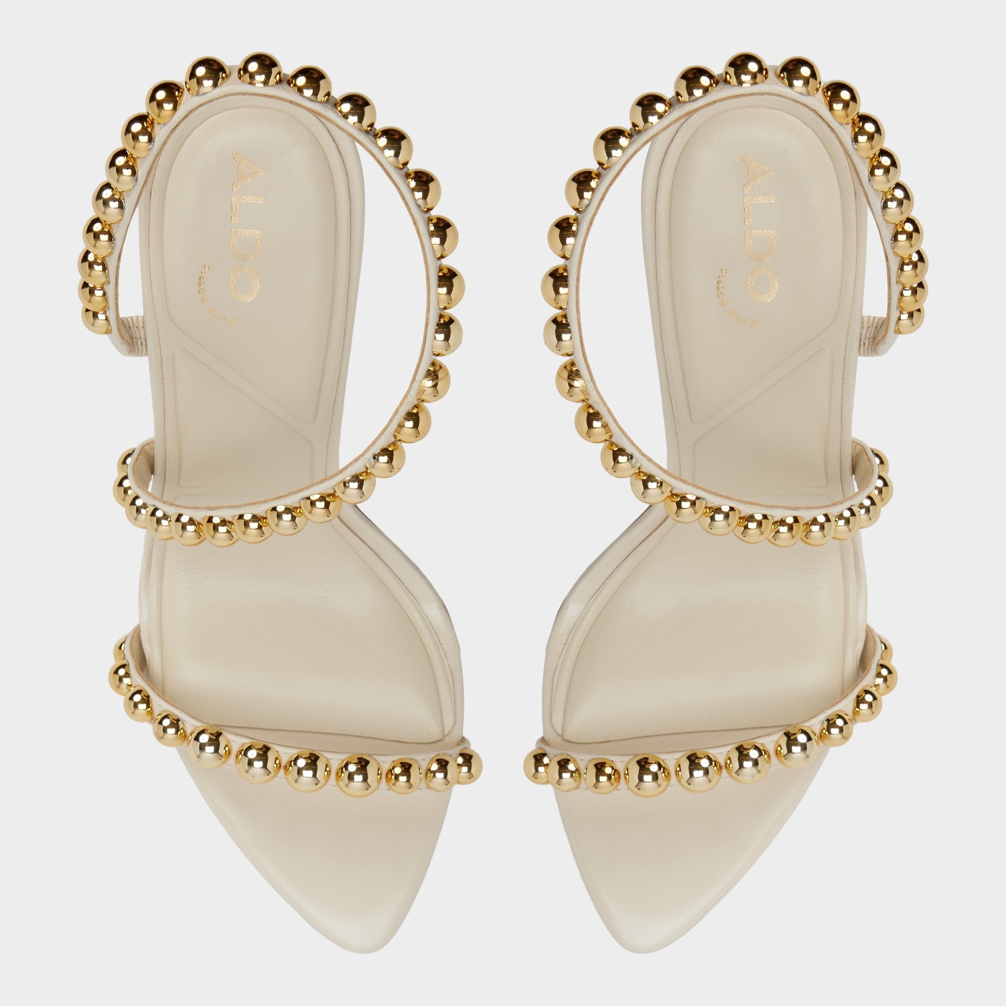 Aldo Attey in Cream - Strappy heeled sandal, Stiletto heel Cream