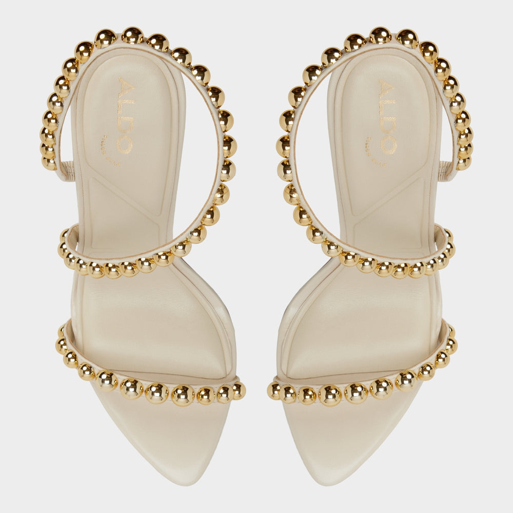 Aldo Attey in Cream - Strappy heeled sandal, Stiletto heel Cream