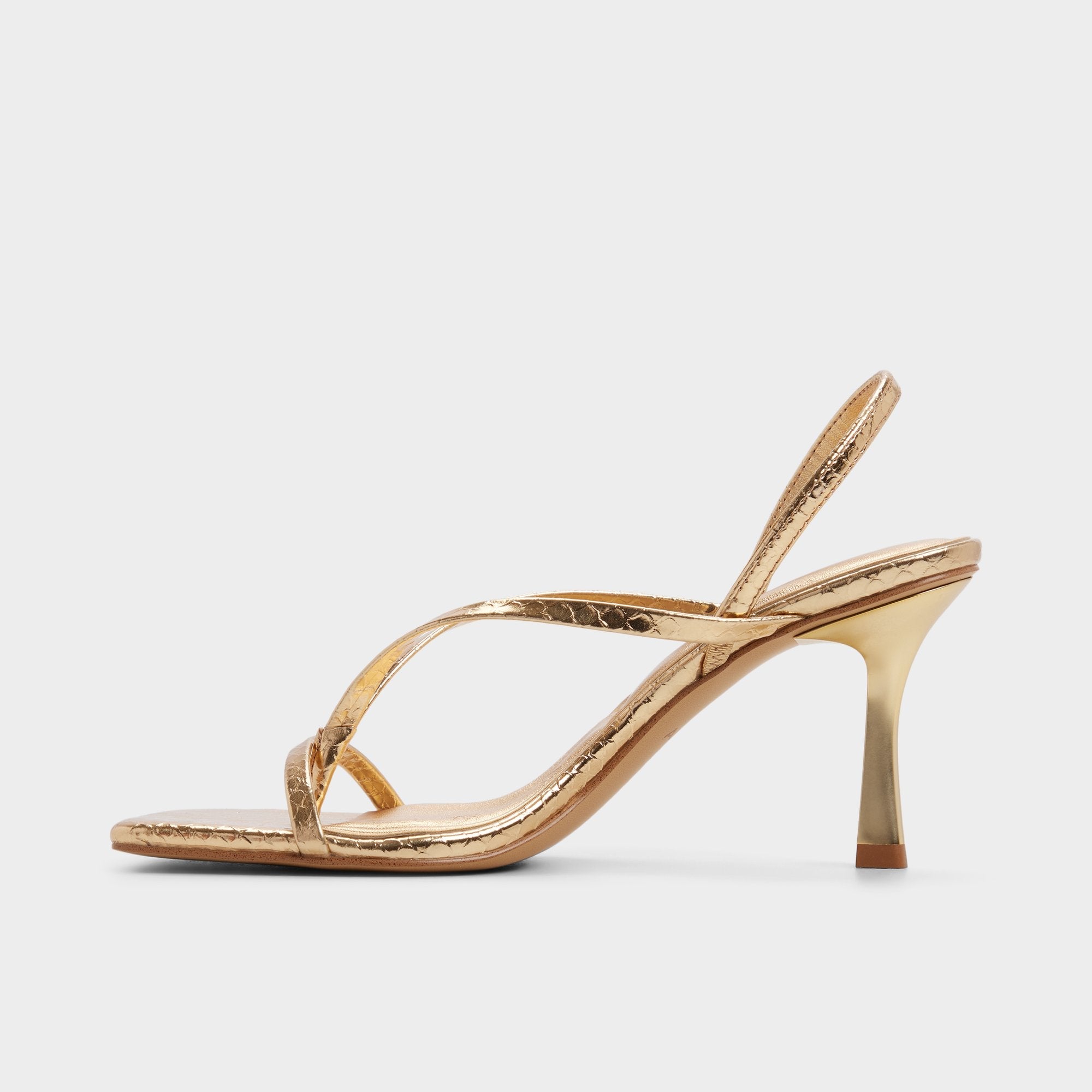 Aldo Riva in Gold 14213553 - Sling back heeled sandal, Stiletto heel Gold