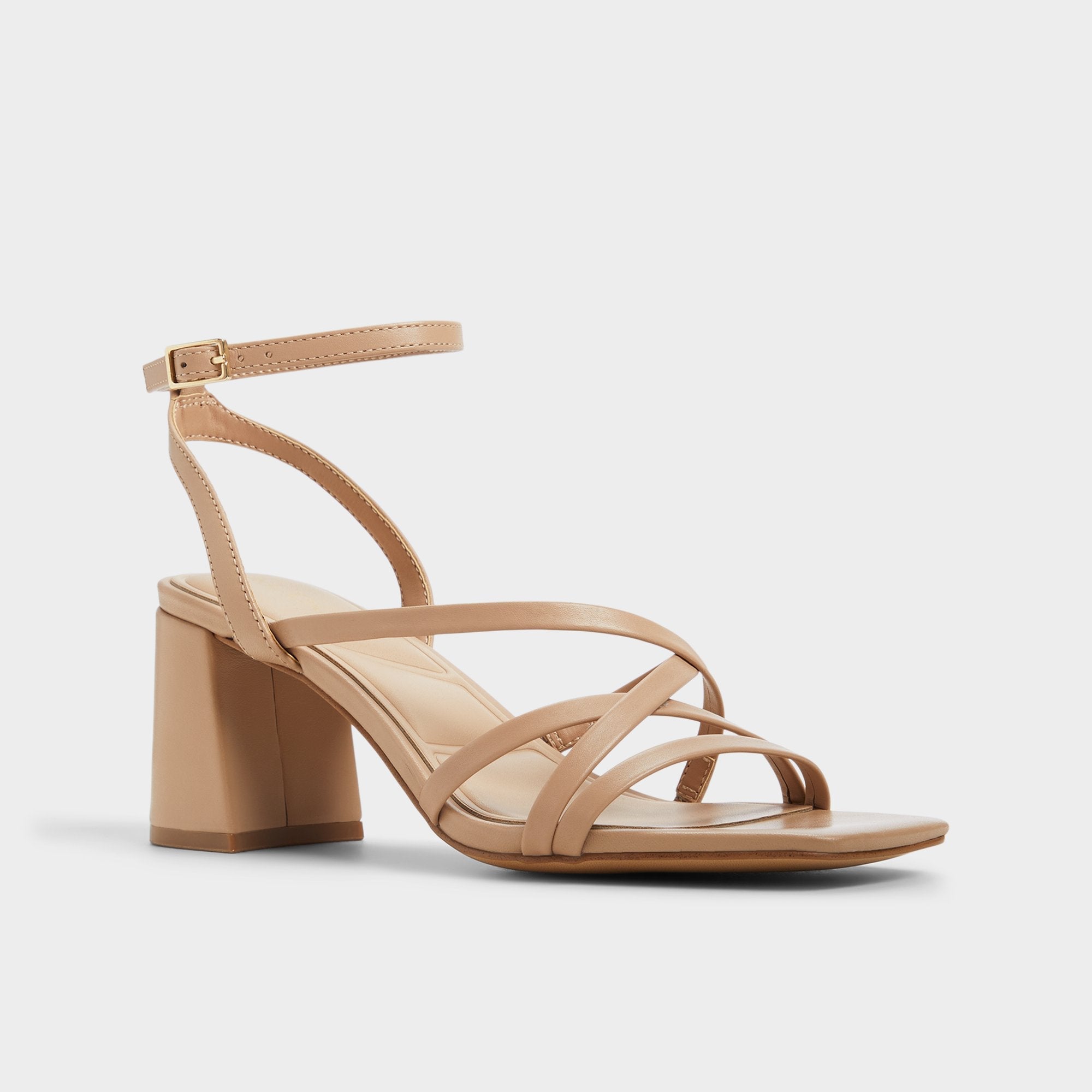 Aldo Esther Tan Women's Block heels - Strappy heeled sandal, Block heel Tan
