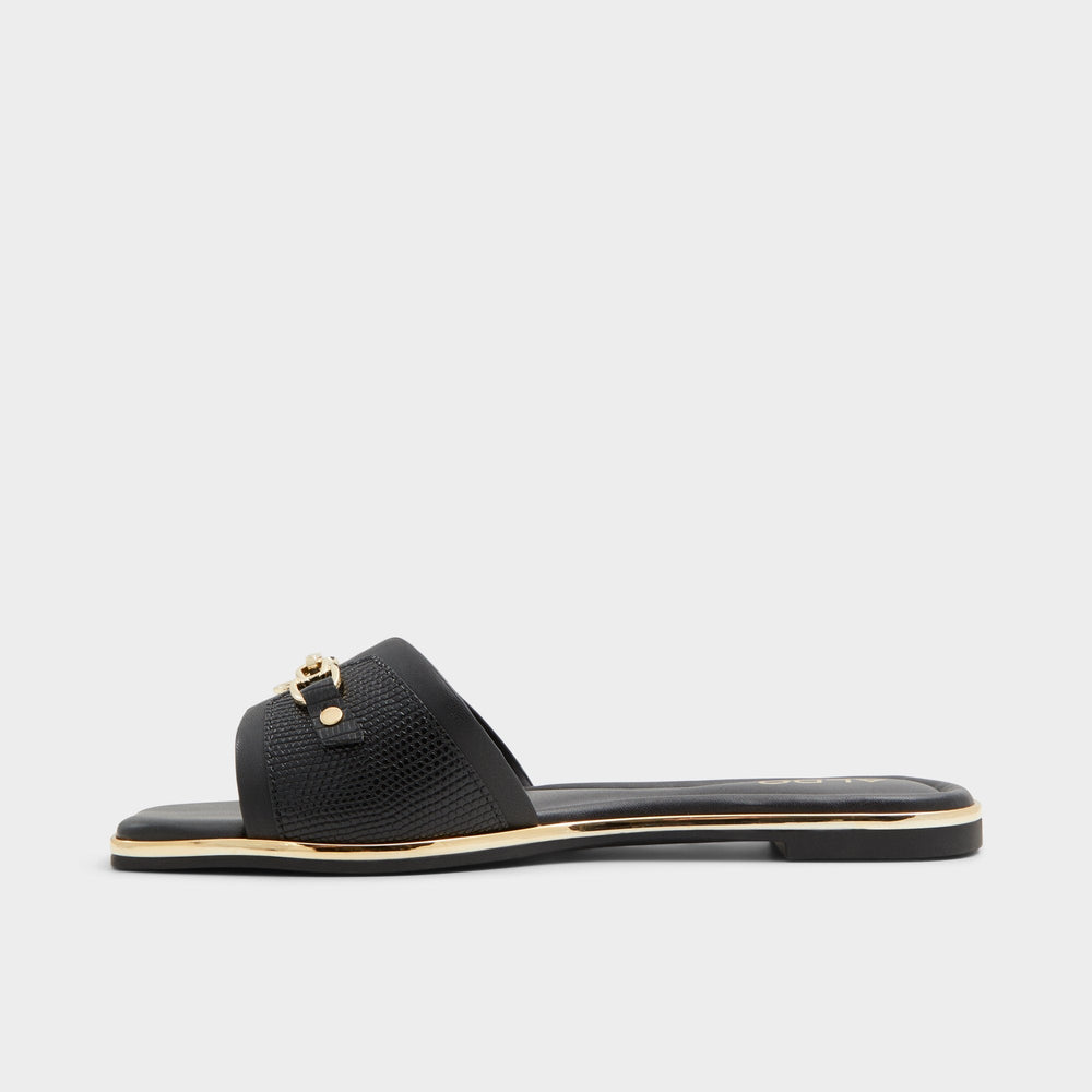 Aldo Alamassi Black Women's Flats - Slide sandal Black