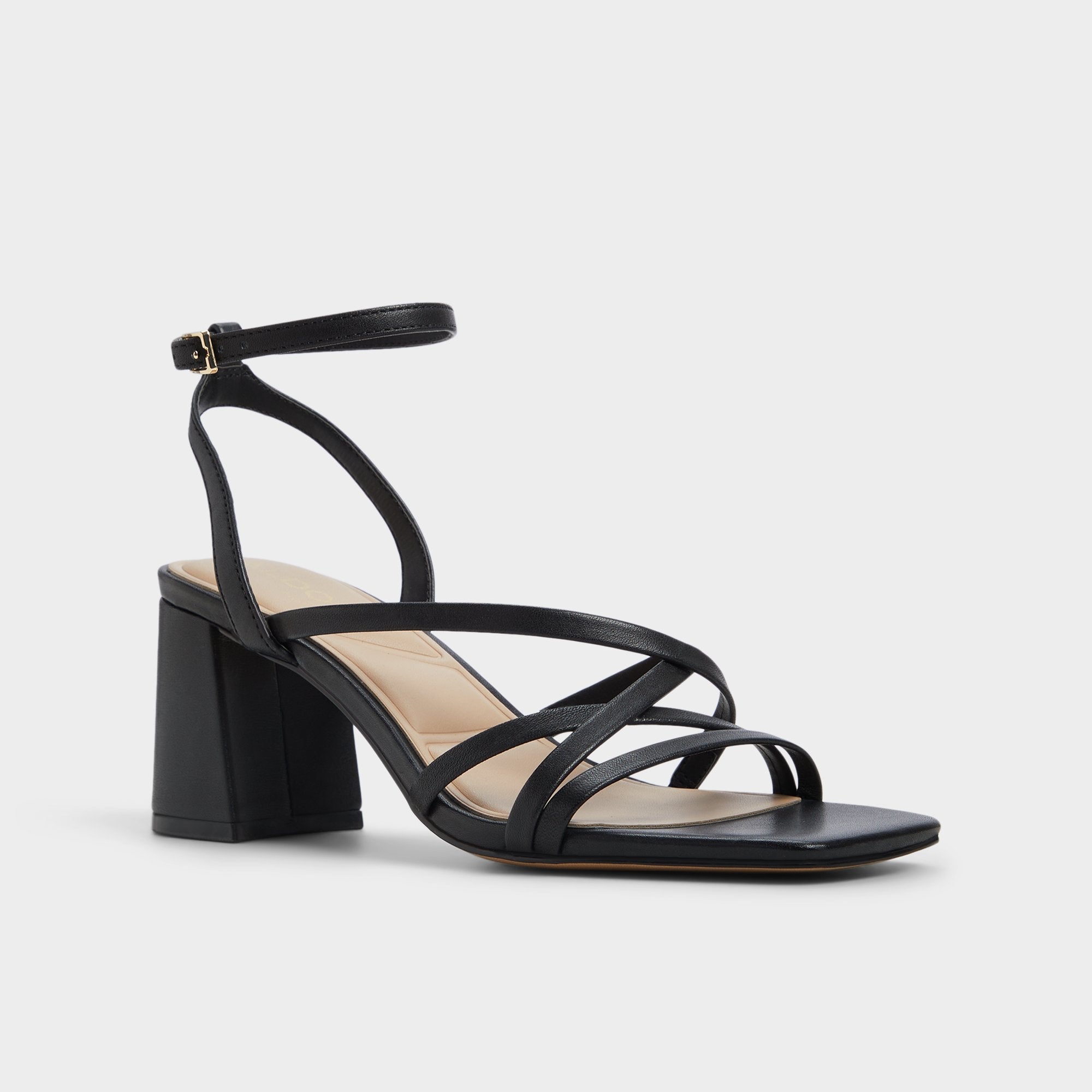 Aldo Esther Black Women's Block heels - Strappy heeled sandal, Block heel Black