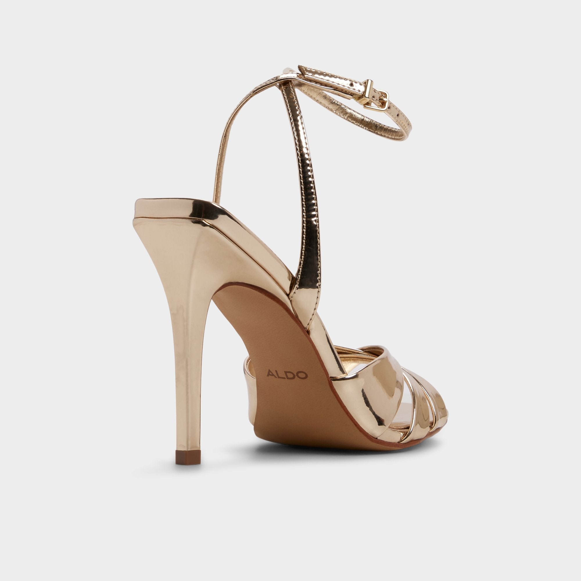 Aldo Meteora in Gold - Strappy heeled sandal, Stiletto heel Gold