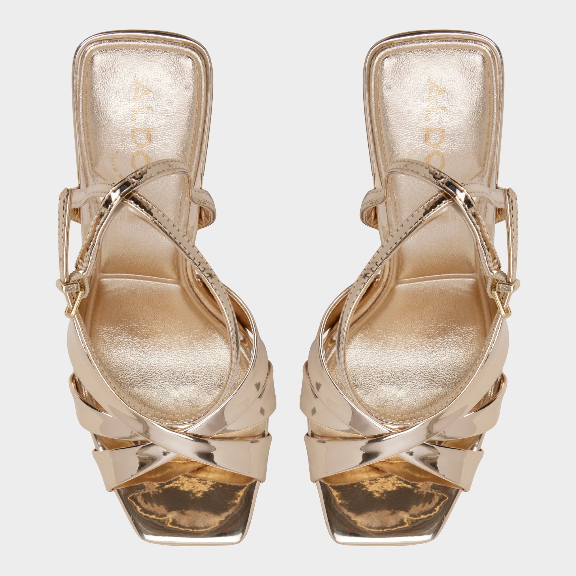 Aldo Meteora in Gold - Strappy heeled sandal, Stiletto heel Gold