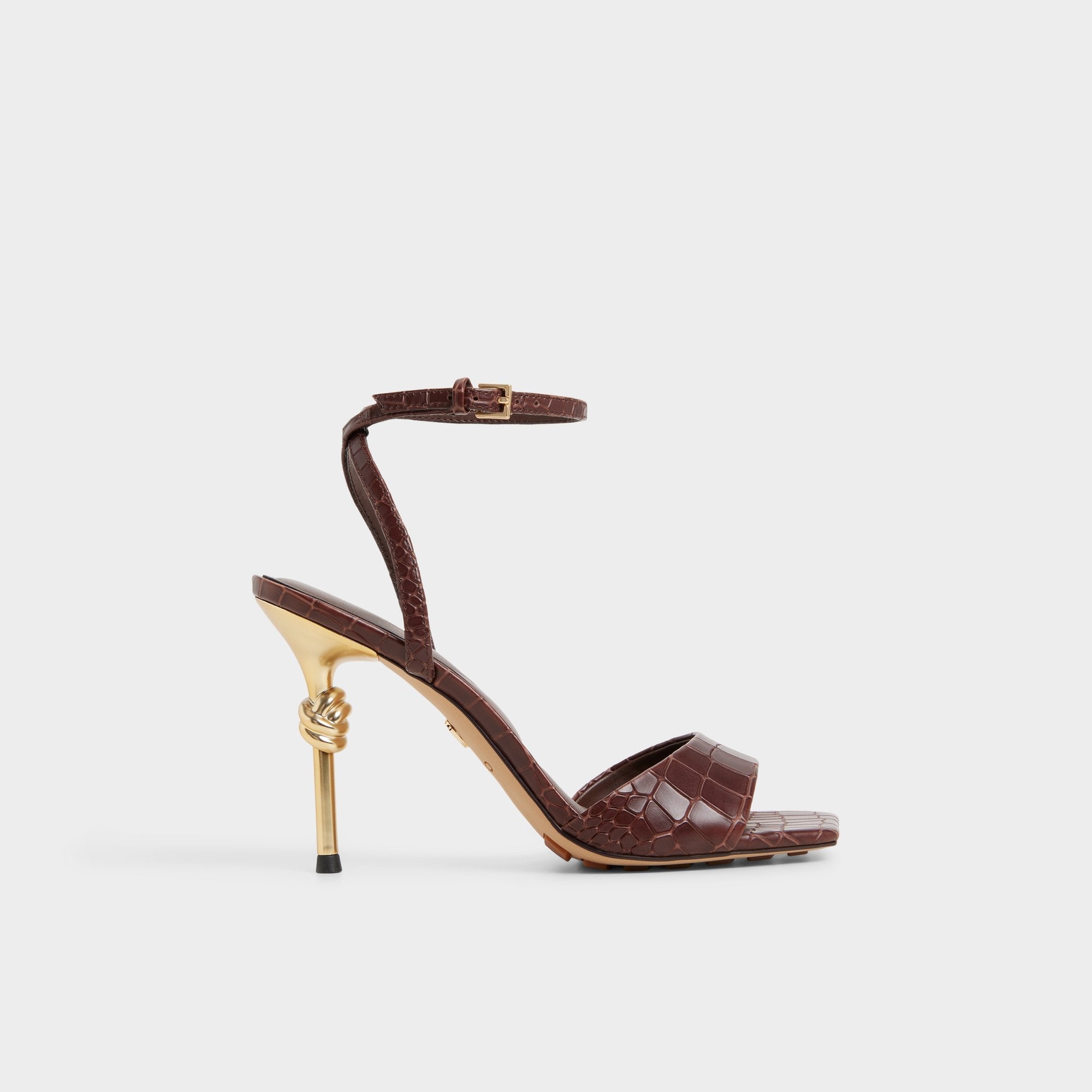 Aldo Harmonious in Dark Brown - Strappy heeled sandal Dark Brown